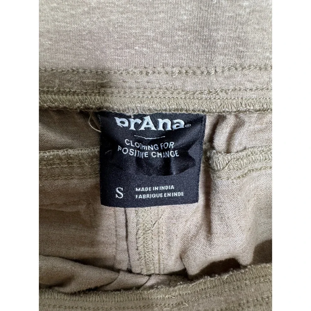Prana Mantra Straight Leg Hemp Blend Pants Tan Khaki Womens Small Yoga Bohemian